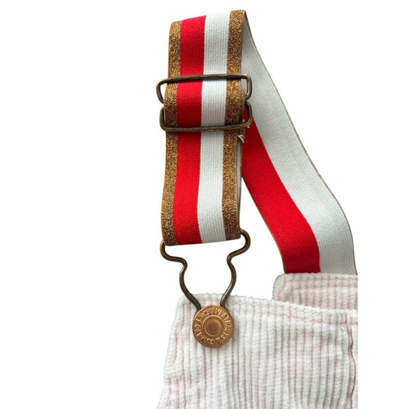 Vtg Levi‎ Strauss & Co. Pink Cotton Corduroy Jean Jumper Rose Gold Hardware-5/6 - Picture 4 of 9